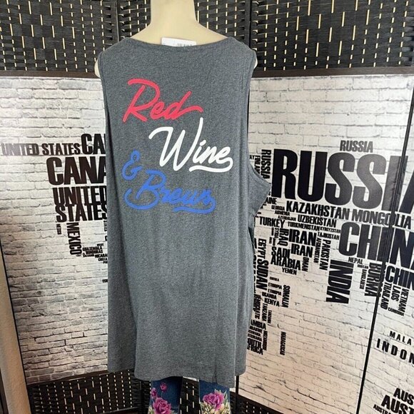 Torrid Plus 6 Heather Gray Lace-Up V- Neck Cocktail Statement Cotton Tank Top - Picture 5 of 6